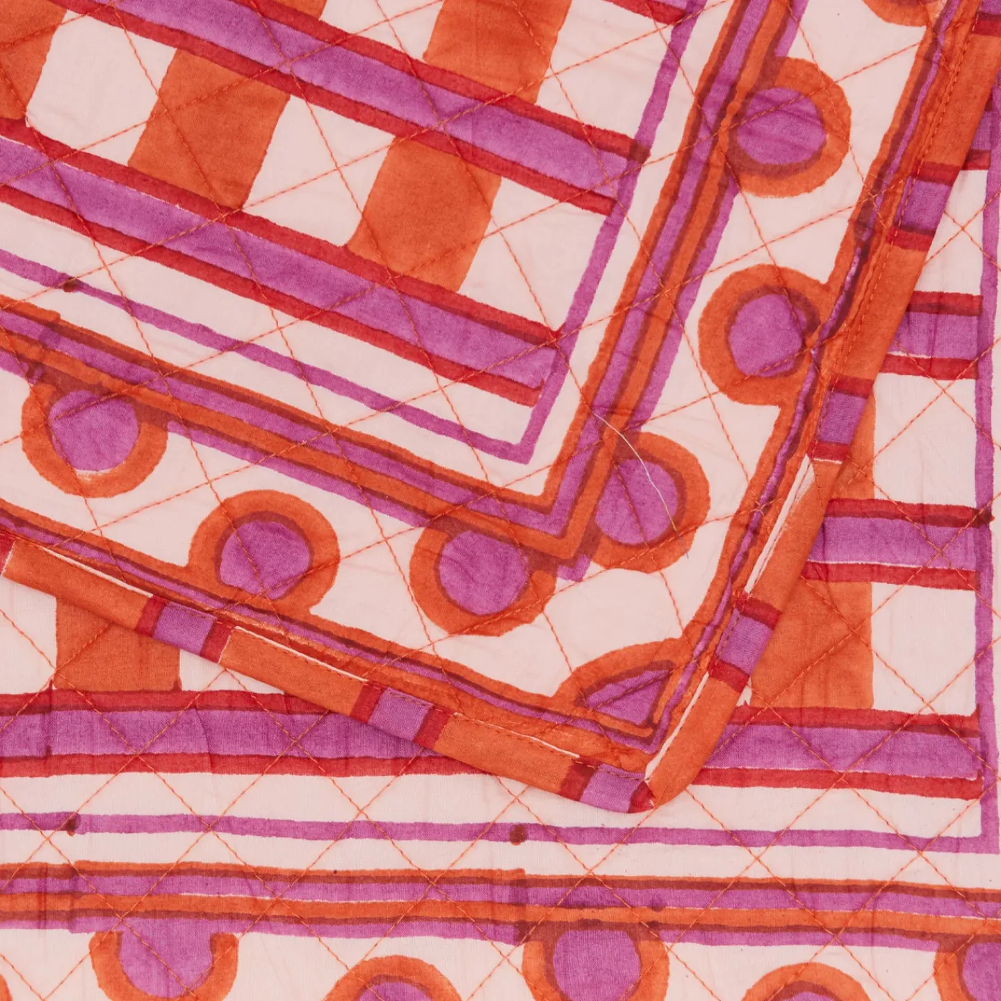 TABLE Table Linens^Block Printed Quilted Placemat