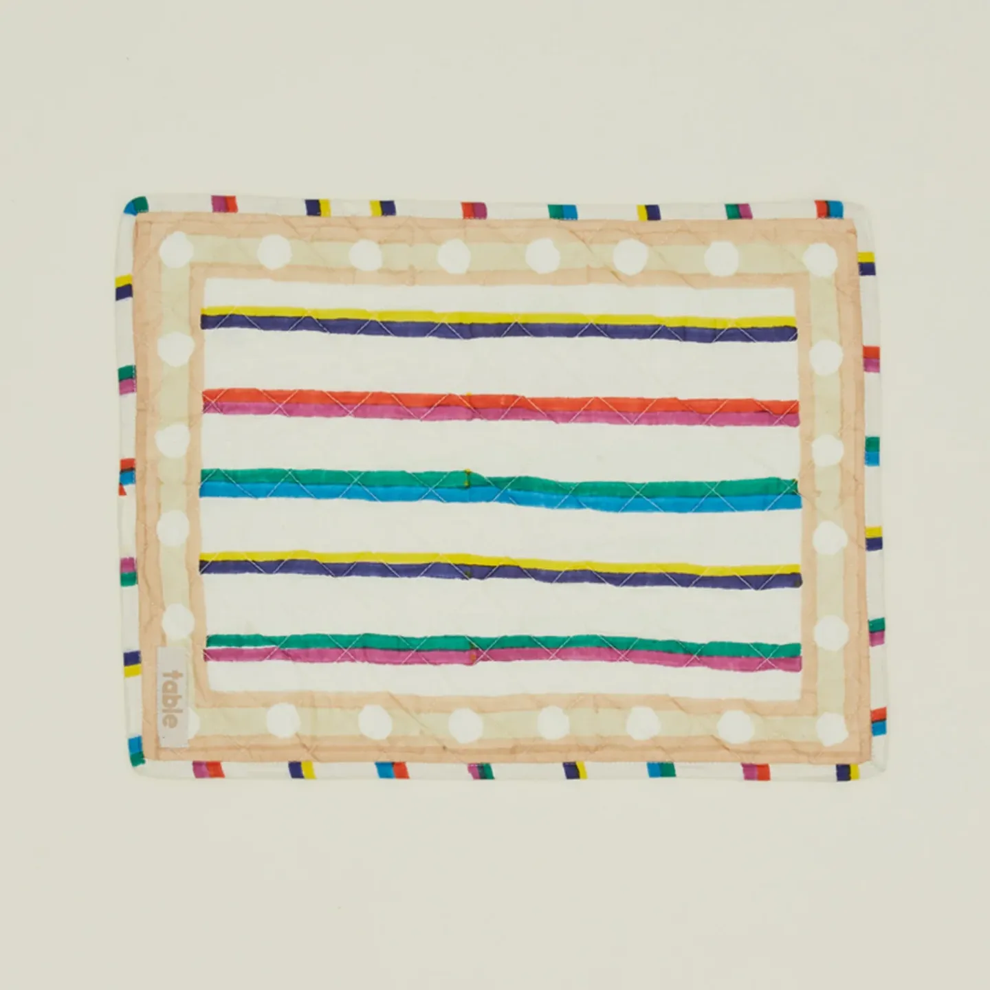 TABLE Table Linens^Block Printed Quilted Placemat