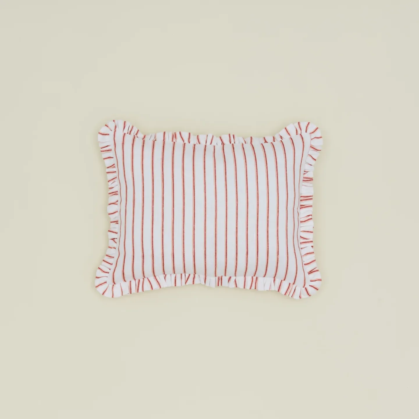 Craft Boat Pillows^Block Printed Striped Ruffled Pillow Cover