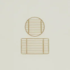 Fog Linen Kitchen Accessories|Baskets & Storage^Brass Wire Rack - Round