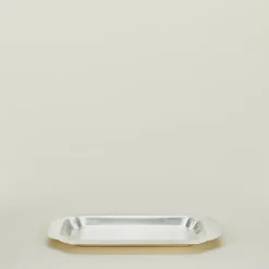 Fog Linen Glassware & Barware|Serveware^Decorative Edge Rectangular Silver Tray