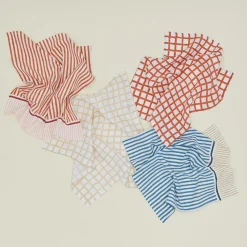 Craft Boat Table Linens^Hand Block Grid Napkin, Set of 2