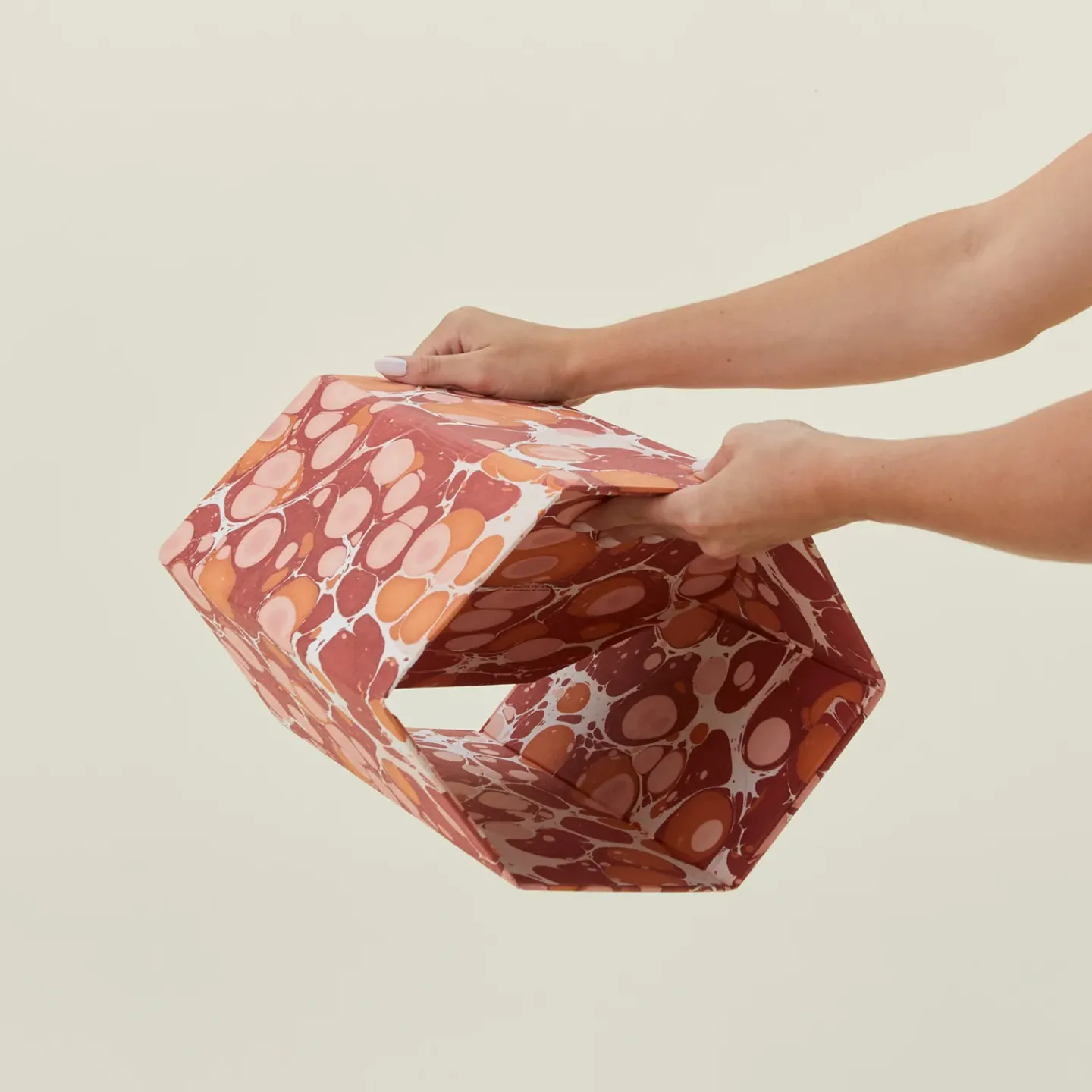 Craft Boat Bath Accessories|Baskets & Storage^Marbleized Hexagon Wastebasket