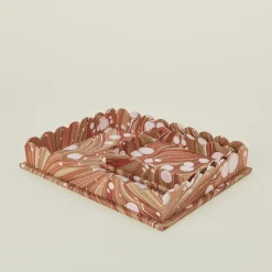 Craft Boat Trays & Catch-alls|Office & Games^Marbleized Scalloped Tray, Set of 2
