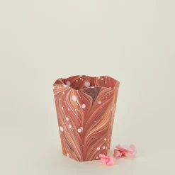 Craft Boat Bath Accessories|Baskets & Storage^Marbleized Scalloped Wastebasket