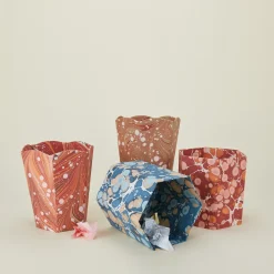 Craft Boat Bath Accessories|Baskets & Storage^Marbleized Scalloped Wastebasket