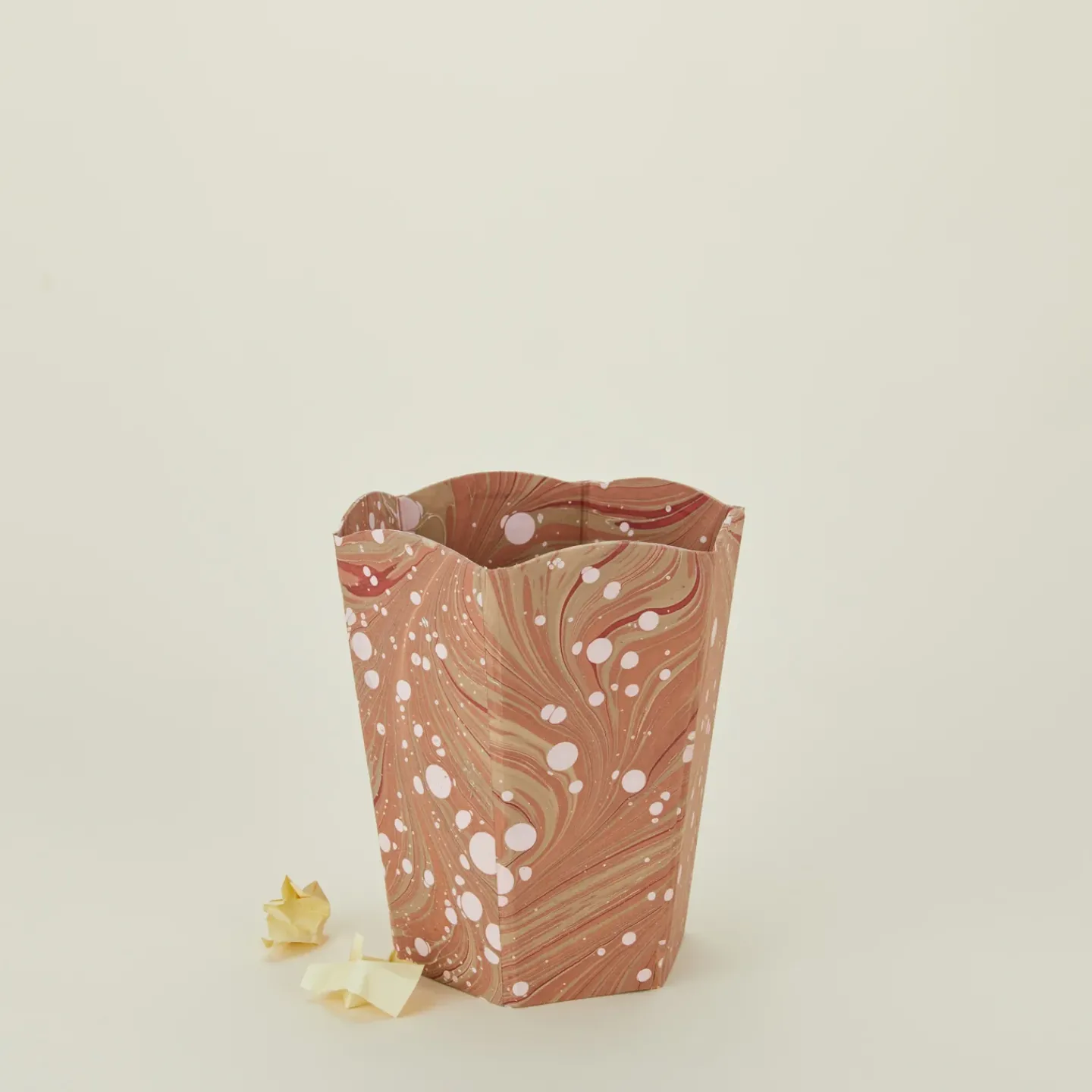 Craft Boat Bath Accessories|Baskets & Storage^Marbleized Scalloped Wastebasket
