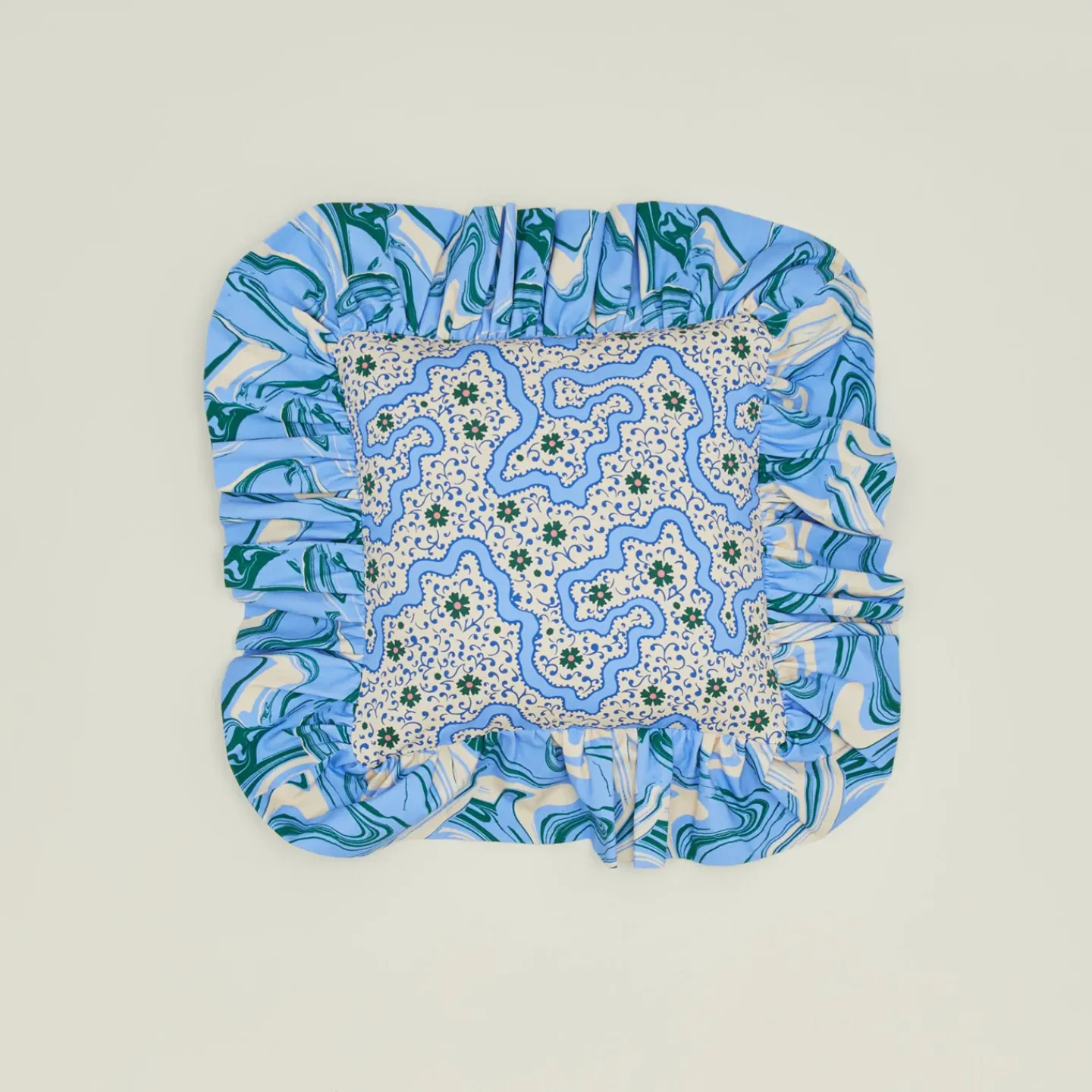 Maison Lisette Pillows^Ruffled Floral Cushion
