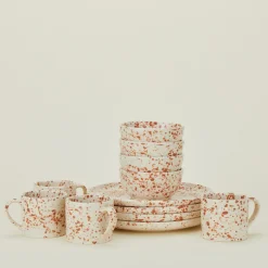 Sir/Madam Dinnerware^Splatterware Mug, Set of 4