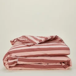 TBCo Duvets^Striped + Ruffled Duvet Cover