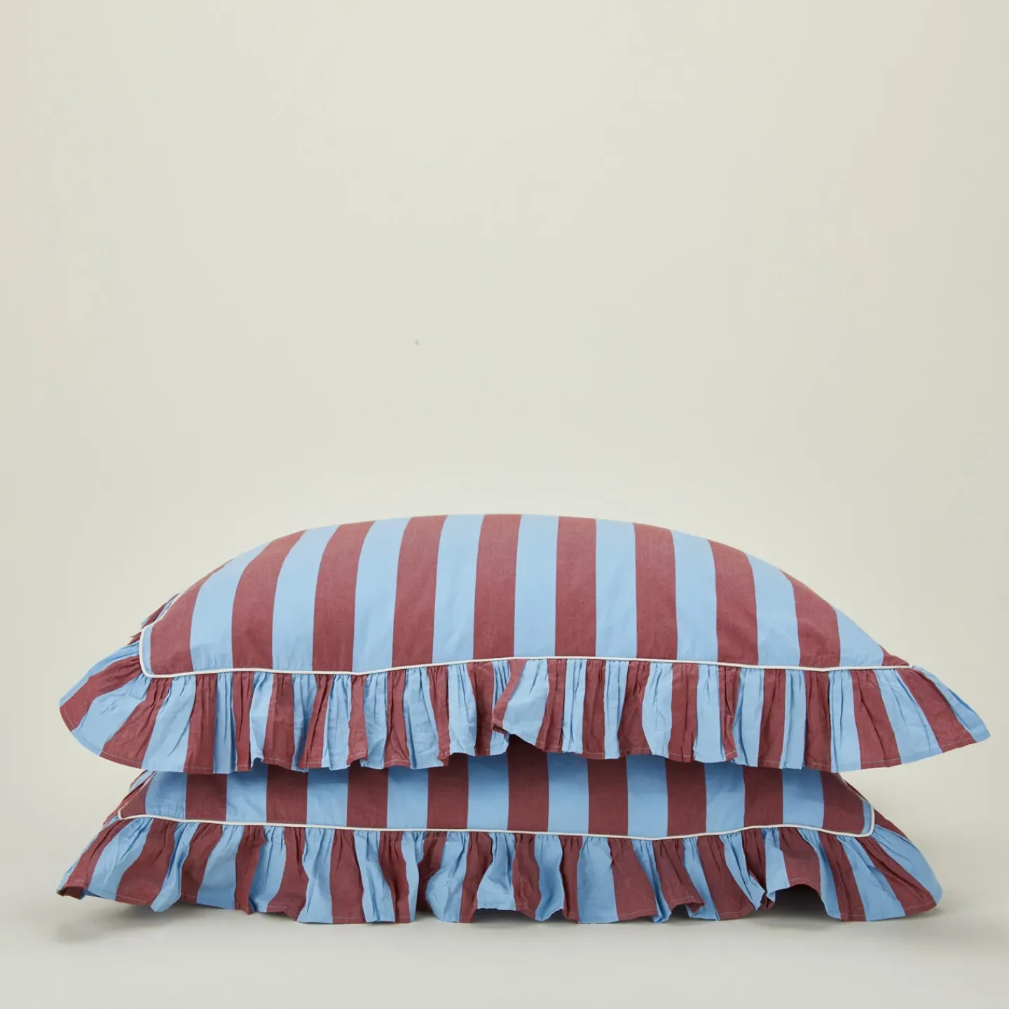 TBCo Pillows|Pillows & Shams^Striped + Ruffled Pillowcases, Set of 2