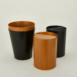 Saikai Toki Bath Accessories|Baskets & Storage^Tapered Wooden Wastebasket